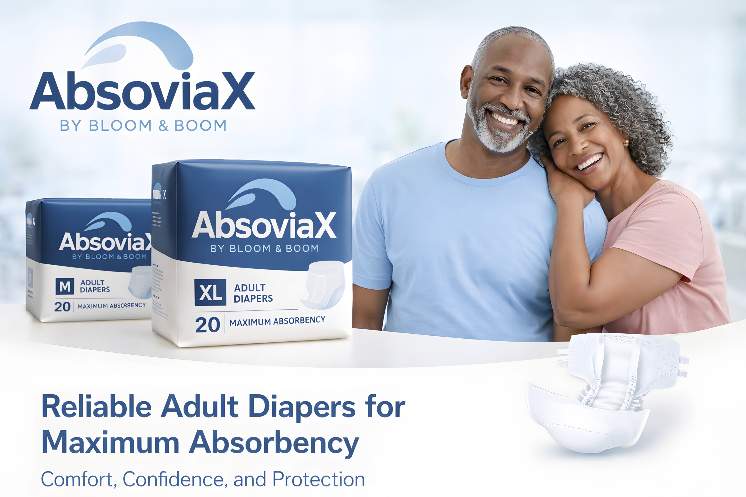 AbsoviaX by Bloom & Boom Adult Diaper Website Banner New